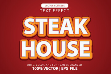 3d editable text effect steak house meat for logo or headline text template