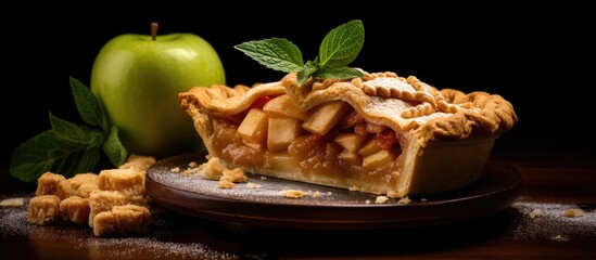 Mint infused apple pie slice - Powered by Adobe