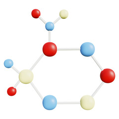 Molecule glucosa on white background