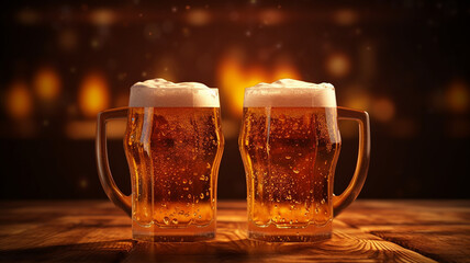 Draught beer in glasses