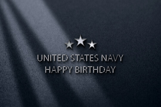 The United States Navy Happy Birthday amazing text illustration design