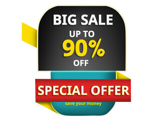 sale bubbles,90% OFF. Special Offer Marketing Announcement. Discount promotion.90% 70%,10% Discount Special Offer Conceptual Yellow Banner Design Template.