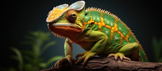Chameleon named Jackson - obrazy, fototapety, plakaty