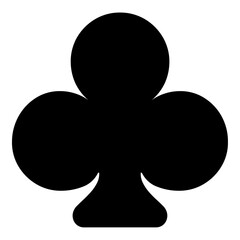 A large club in the center. Isolated black symbol