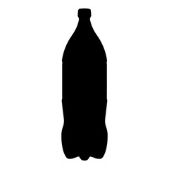 A large plastic bottle symbol in the center. Isolated black symbol