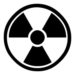 A large radiation symbol in the center. Isolated black symbol