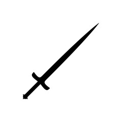 A large sword symbol in the center. Isolated black symbol