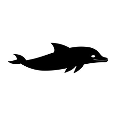 Obraz premium A large dolphin symbol in the center. Isolated black symbol
