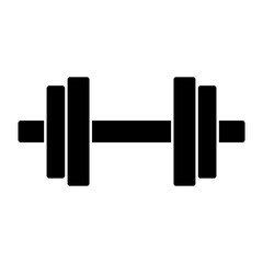 A large dumbbell symbol in the center. Isolated black symbol