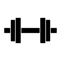 A large dumbbell symbol in the center. Isolated black symbol