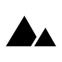 Fototapeta premium A large mountains symbol in the center. Isolated black symbol