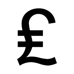 A large lira symbol in the center. Isolated black symbol