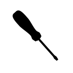 A large screwdriver symbol in the center. Isolated black symbol