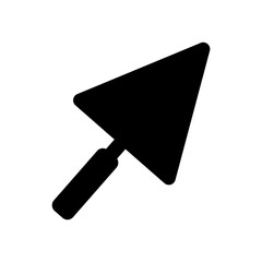 A large trowel symbol in the center. Isolated black symbol