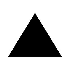 A large triangle symbol in the center. Isolated black symbol