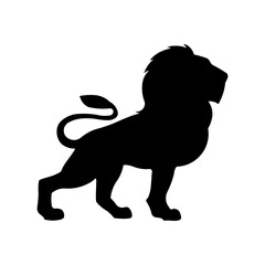A large lion symbol in the center. Isolated black symbol