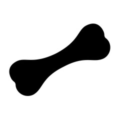 A large dog bone symbol in the center. Isolated black symbol