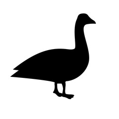 A large goose symbol in the center. Isolated black symbol