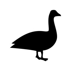 A large goose symbol in the center. Isolated black symbol