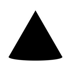 A large cone symbol in the center. Isolated black symbol