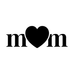 A large mother's day symbol in the center. Isolated black symbol