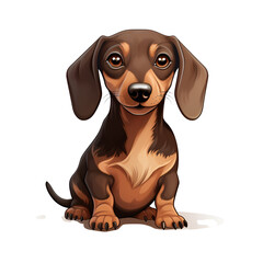 Dachshund Wiener Dog Cartoon Style Logo Vector Style Illustration No Background Perfect For Print on Demand Merchandise