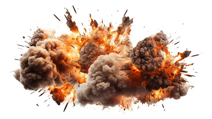 Explosions fire bomb isolated on transparent background PNG file