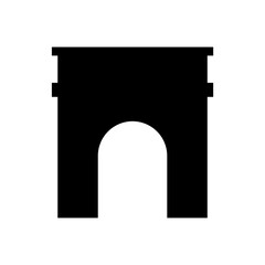 Fototapeta premium A large arch symbol in the center. Isolated black symbol