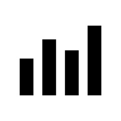 A large chart line symbol in the center. Isolated black symbol
