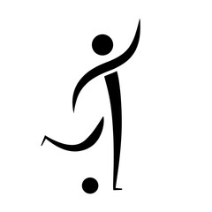 A large football soccer symbol in the center. Isolated black symbol