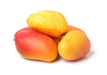 mango opened on white background.