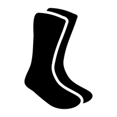 A large socks symbol in the center. Isolated black symbol
