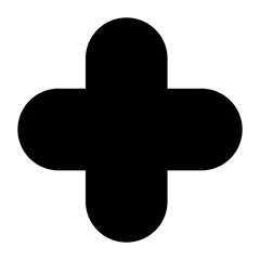 A large quatrefoil symbol in the center. Isolated black symbol