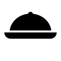 A large cloche symbol in the center. Isolated black symbol