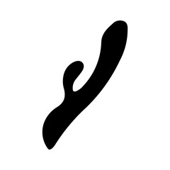 A large sex toy symbol in the center. Isolated black symbol