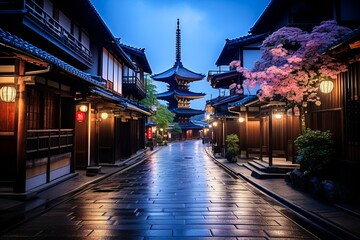 京都の春夜 - obrazy, fototapety, plakaty