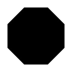 A large octagon symbol in the center. Isolated black symbol