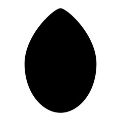 A large oval symbol in the center. Isolated black symbol