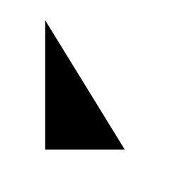 A large right triangle symbol in the center. Isolated black symbol