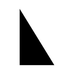 A large right triangle symbol in the center. Isolated black symbol