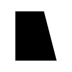 A large trapezium symbol in the center. Isolated black symbol