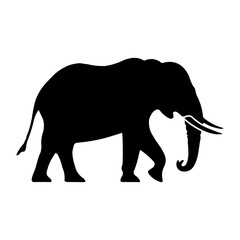 A large elephant symbol in the center. Isolated black symbol