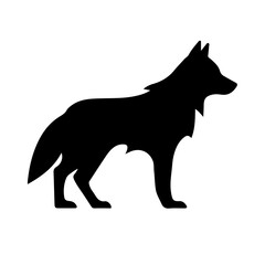 A large wolf symbol in the center. Isolated black symbol