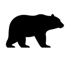 A large bear symbol in the center. Isolated black symbol