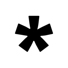 A large multiply symbol in the center. Isolated black symbol. Vector illustration on white background