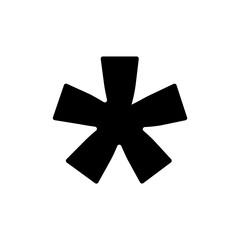 A large multiply symbol in the center. Isolated black symbol. Illustration on transparent background