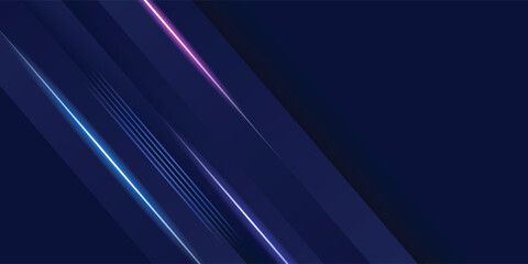 Abstract luxury glowing curved lines overlapping on dark blue background. Premium award design template. Vector illustration eps 10