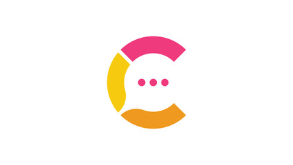 C Chatting Logo Design, Letter C Initial Logo Vector