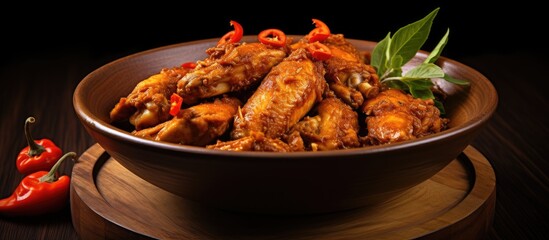 Indonesian dish with chicken in a spicy sauce