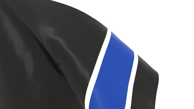 Waved flag textured by CF Montreal american soccer team uniform colors. 3D render